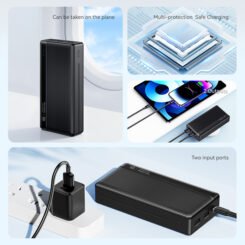 USAMS power bank US-CD205, 2x USB θύρες εξόδου, 10000mAh, 10W, μαύρο