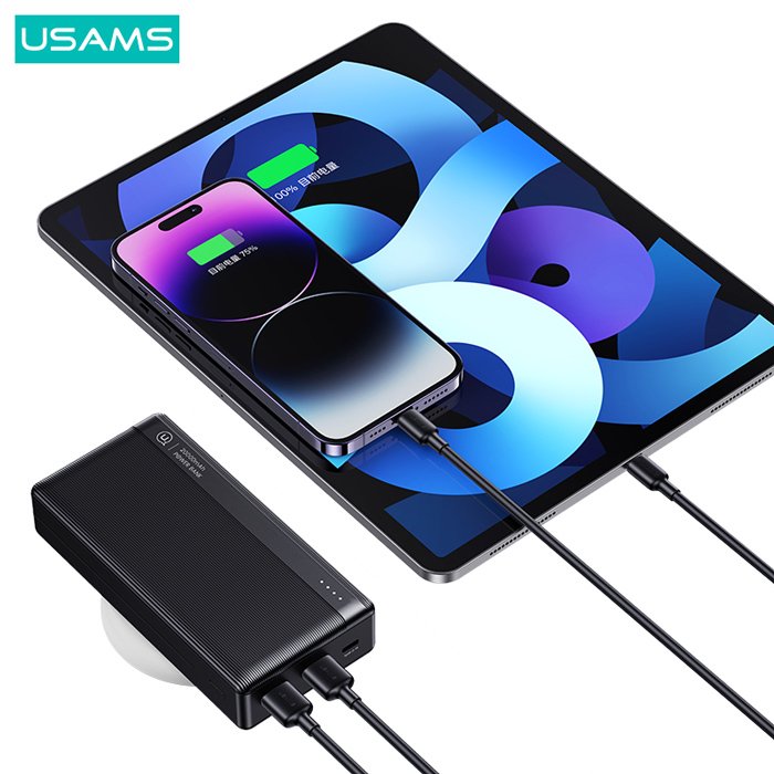 USAMS power bank US-CD205, 2x USB θύρες εξόδου, 10000mAh, 10W, μαύρο - Image 2