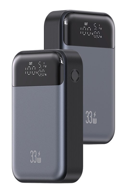 USAMS power bank CD221 με οθόνη, 2x θύρες εξόδου, 10000mAh, PPS 33W, γκρι - Image 3