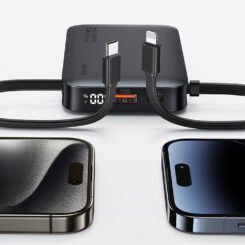 Alternative view of USAMS power bank CD228 με 2x καλώδια, 2x θύρες εξόδου, 10000mAh, 20W, γκρι