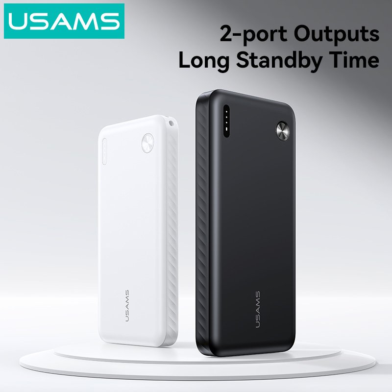 USAMS power bank CD253, 2x θύρες εξόδου, 10000mAh, 10W, λευκό