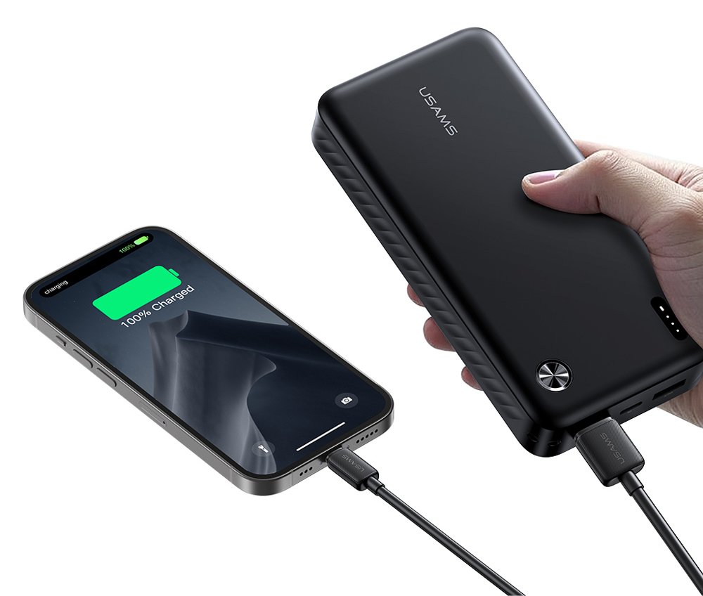 USAMS power bank CD254, 2x θύρες εξόδου, 20000mAh, 10W, μαύρο - Image 5