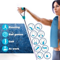 Μαντήλι λαιμού με τσαντάκι μεταφοράς 48836, 75 x 9cm, μπλε με dots