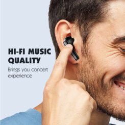 Alternative view of LDNIO earphones με θήκη φόρτισης T01, True Wireless, HiFi, Φ10mm, μαύρα