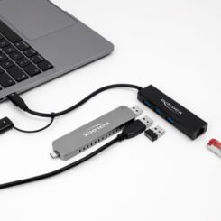 DELOCK docking station 64149, 4 θυρών, USB & USB-C σύνδεση, μαύρο
