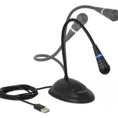 DELOCK μικρόφωνο με βάση και mute button 65871, USB, 1.7m, μαύρο