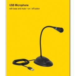 Alternative view of DELOCK μικρόφωνο με βάση και mute button 65871, USB, 1.7m, μαύρο