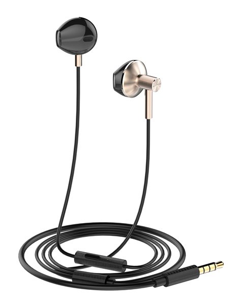 LDNIO earphones με μικρόφωνο HP09, 3.5mm σύνδεση, Φ13mm, 1.2m, ροζ χρυσό - Image 2