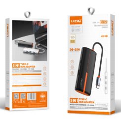 Alternative view of LDNIO docking station DS-25H, 5 θυρών, USB-C σύνδεση, 4K, 100W PD, μαύρο