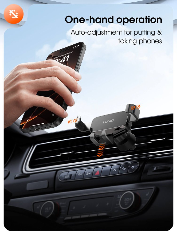 LDNIO βάση smartphone αυτοκινήτου MG13 για αεραγωγούς, μαύρη