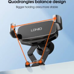 Alternative view of LDNIO βάση smartphone αυτοκινήτου MG13 για αεραγωγούς, μαύρη