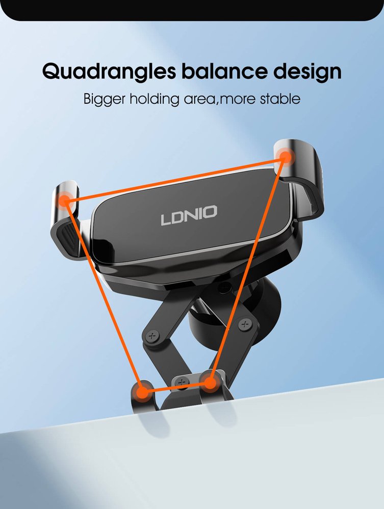 LDNIO βάση smartphone αυτοκινήτου MG13 για αεραγωγούς, μαύρη - Image 2