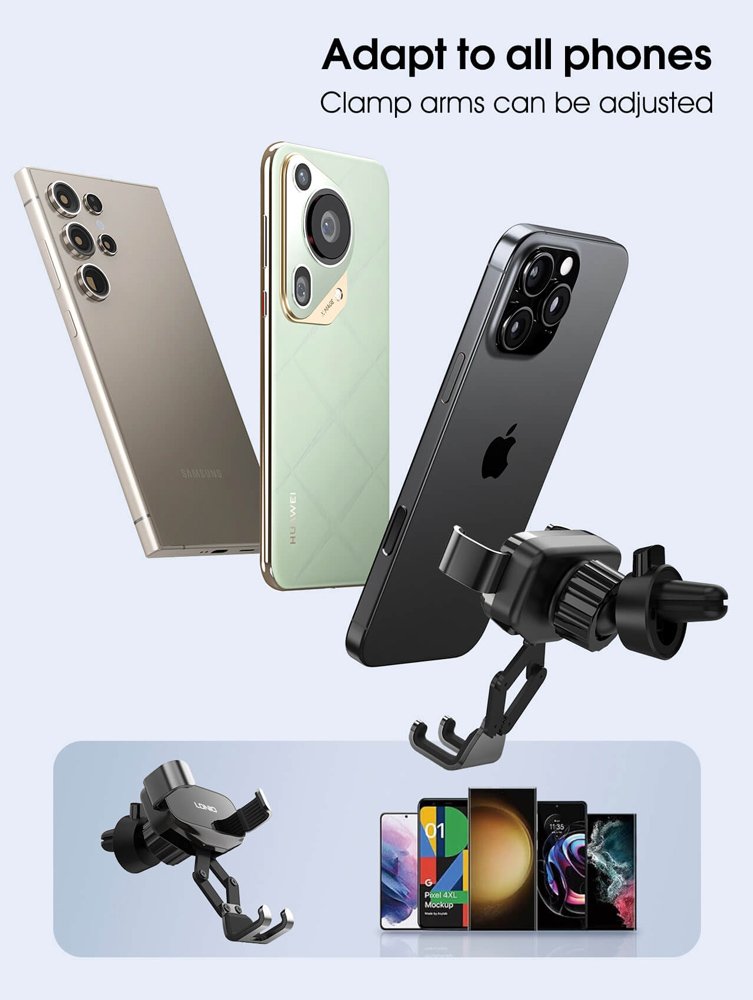 LDNIO βάση smartphone αυτοκινήτου MG13 για αεραγωγούς, μαύρη - Image 4