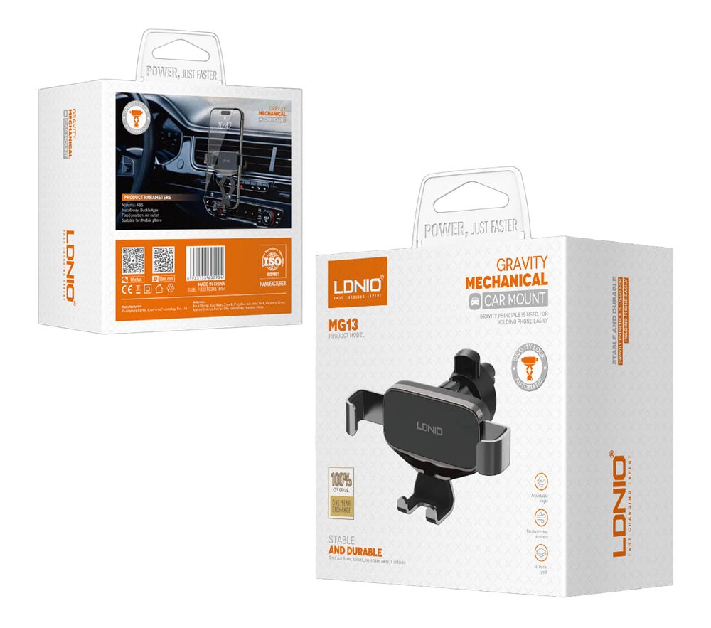 LDNIO βάση smartphone αυτοκινήτου MG13 για αεραγωγούς, μαύρη - Image 7