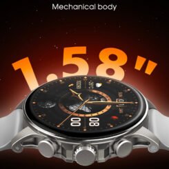 Alternative view of LDNIO smartwatch SW01, heart rate, 1.58" AMOLED, lP68, μαύρο