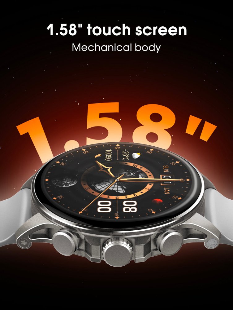LDNIO smartwatch SW01, heart rate, 1.58" AMOLED, lP68, μαύρο - Image 2