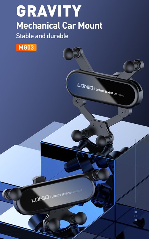 LDNIO βάση smartphone αυτοκινήτου MG03 για αεραγωγούς, μαύρη - Image 6