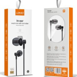 Alternative view of LDNIO earphones με μικρόφωνο HP06, 3.5mm σύνδεση, Φ10mm, 1.2m, μαύρα