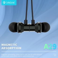 CELEBRAT earphones A29 με μαγνήτη, Bluetooth, 10mm, 80mAh, μαύρα