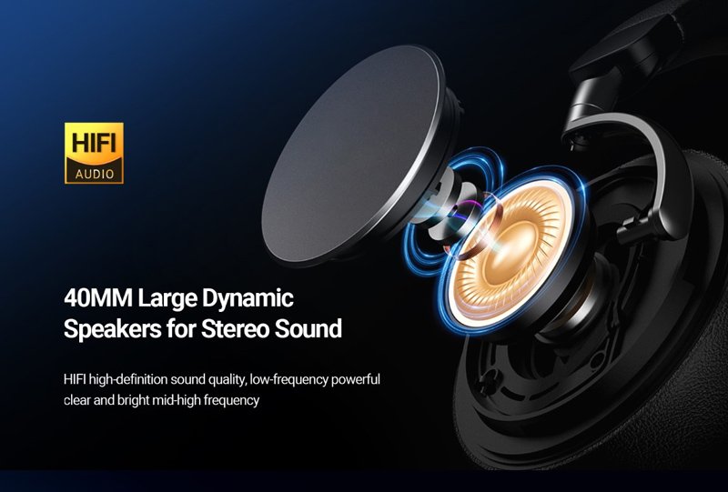 CELEBRAT headphones A34, ασύρματα & ενσύρματα, 40mm, 300mAh, μαύρα - Image 3