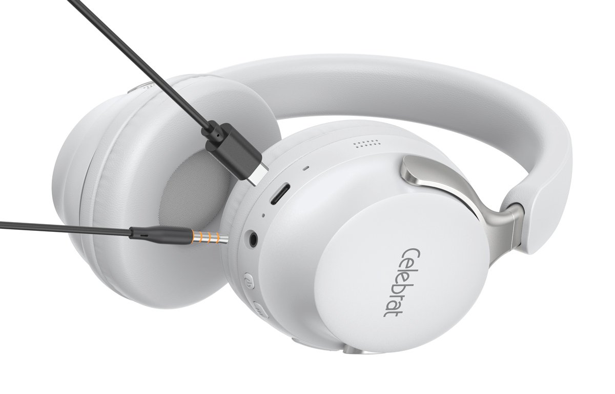 CELEBRAT headphones A40, ασύρματα & ενσύρματα, 40mm, 250mAh, λευκά