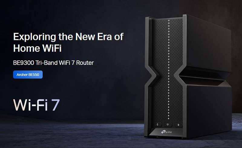TP-LINK router Archer BE550, WiFi 7, 9214Mbps BE9300, Tri-Band, Ver. 1.0