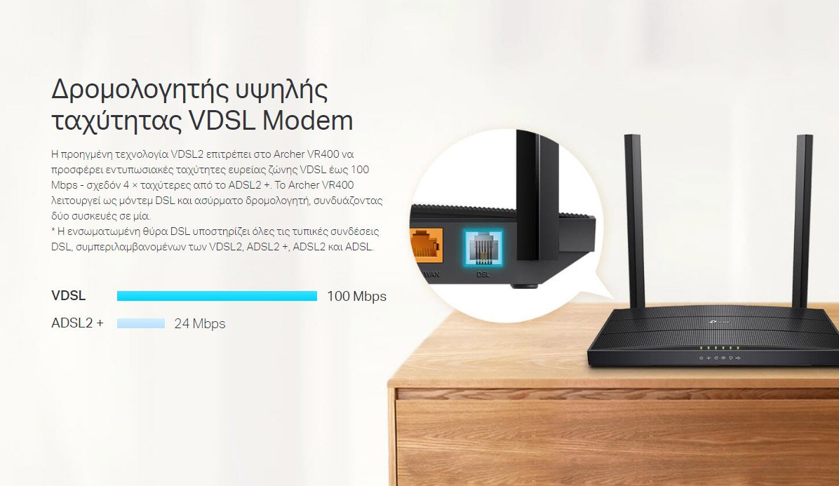 TP-LINK Modem/Router Archer VR400, VDSL/ADSL, 1200Mbps AC1200, Ver. 3.0 - Image 5