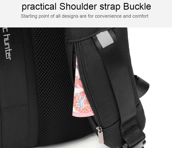 ARCTIC HUNTER τσάντα πλάτης B00345 με θήκη laptop 15.6", USB, 19-32L, μαύρη - Image 2