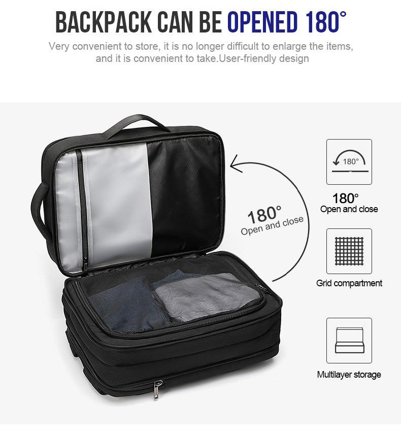 ARCTIC HUNTER τσάντα πλάτης B00345 με θήκη laptop 15.6", USB, 19-32L, μαύρη - Image 9