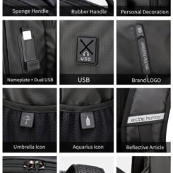 Alternative view of ARCTIC HUNTER τσάντα πλάτης B00388 με θήκη laptop 15.6", USB, 27L, γκρι