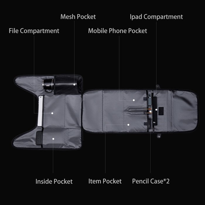 ARCTIC HUNTER τσάντα πλάτης B00465 με θήκη laptop 15.6", 25L, μαύρη - Image 6