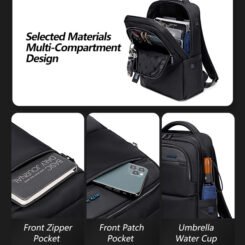 ARCTIC HUNTER τσάντα πλάτης B00477 με θήκη laptop 15.6", 18L, μαύρη