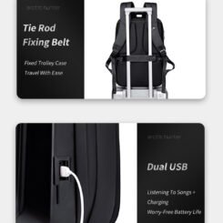 Alternative view of ARCTIC HUNTER τσάντα πλάτης B00487 με θήκη laptop 15.6", λουκέτο TSA, 22L, μαύρη