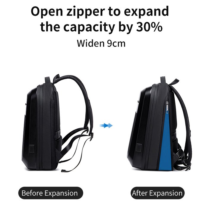 ARCTIC HUNTER τσάντα πλάτης B00487 με θήκη laptop 15.6", λουκέτο TSA, 22L, μαύρη - Image 4