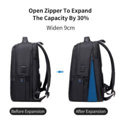 Alternative view of ARCTIC HUNTER τσάντα πλάτης B00490 με θήκη laptop 15.6", 27L, USB, μαύρη