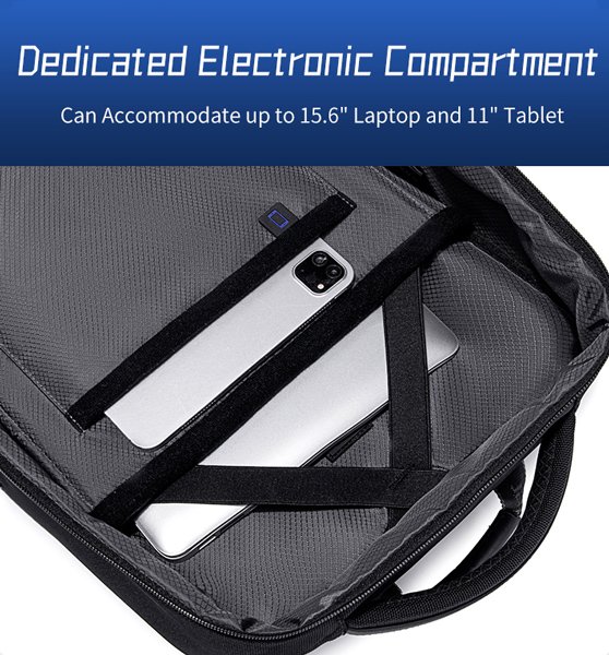 ARCTIC HUNTER τσάντα πλάτης B00550 με θήκη laptop 15.6", 23.5L, μαύρη - Image 4