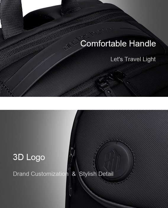 ARCTIC HUNTER τσάντα πλάτης B00555 με θήκη laptop 15.6", 25L, USB, μαύρη - Image 8