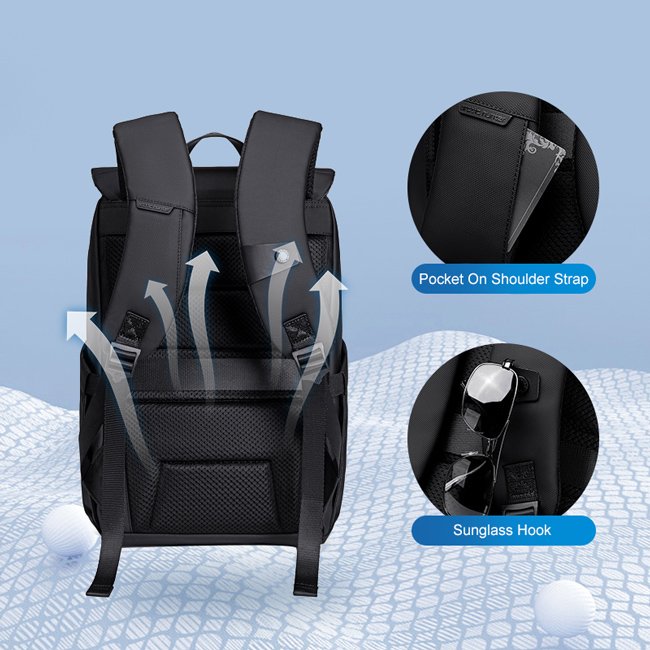 ARCTIC HUNTER τσάντα πλάτης B00559 με θήκη laptop 15.6", 21L, μαύρη - Image 3