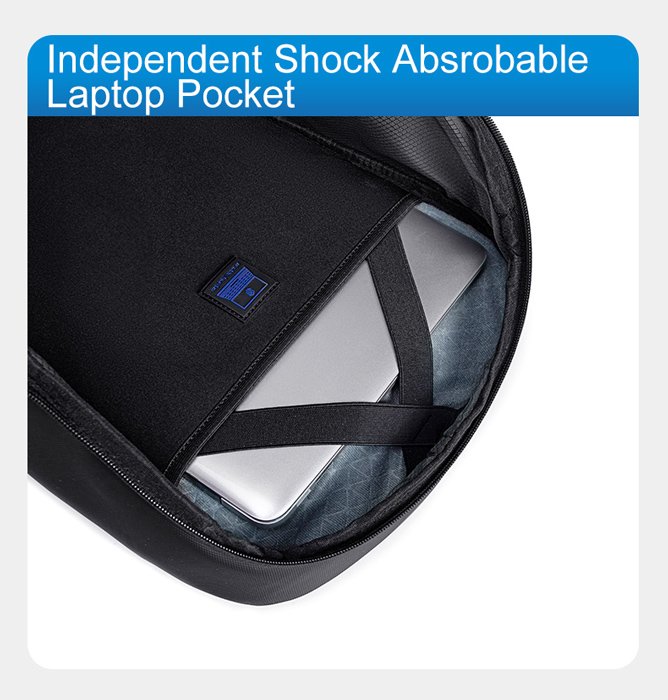 ARCTIC HUNTER τσάντα πλάτης B00559 με θήκη laptop 15.6", 21L, μαύρη - Image 4