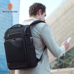 ARCTIC HUNTER τσάντα πλάτης B00675 με θήκη laptop 15.6", USB, 15L, μαύρη