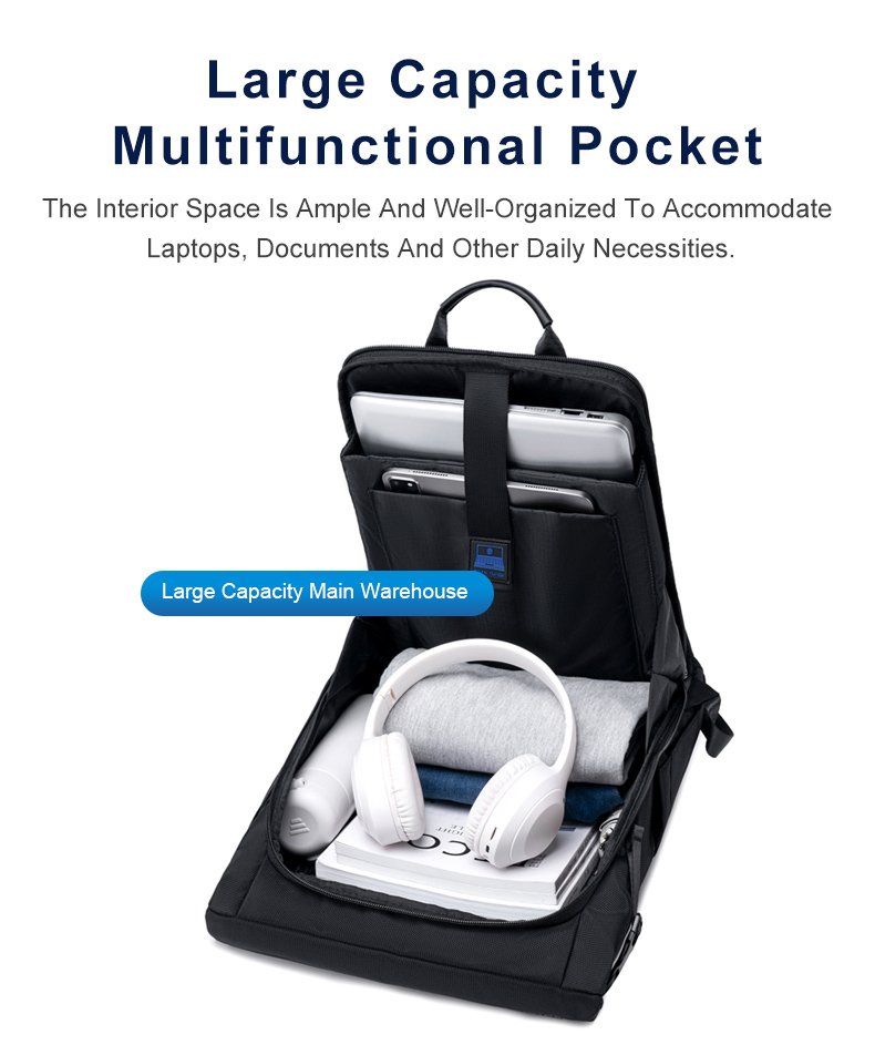 ARCTIC HUNTER τσάντα πλάτης B00684 με θήκη laptop 15.6", 18.5L, μαύρη - Image 4