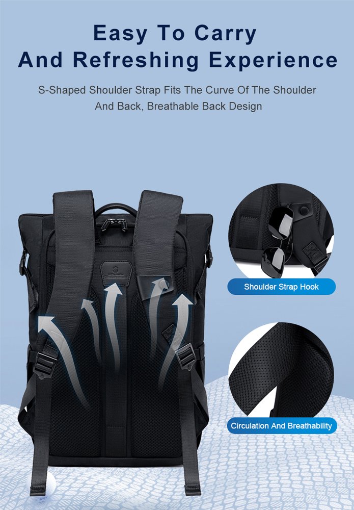 ARCTIC HUNTER τσάντα πλάτης B00684 με θήκη laptop 15.6", 18.5L, μαύρη - Image 9