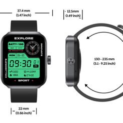 Alternative view of ZEBLAZE smartwatch Beyond 3 Plus, heart rate, 1.78" AMOLED, GPS, 3 ATM, μαύρο