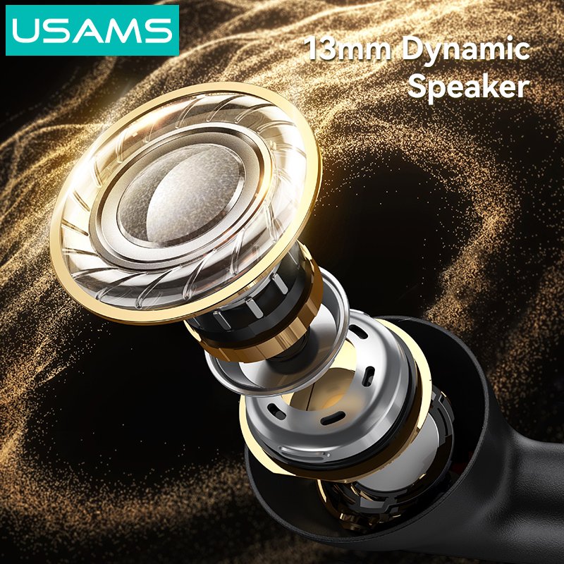 USAMS earphones με θήκη φόρτισης E05, True Wireless, BT 6.0, λευκό