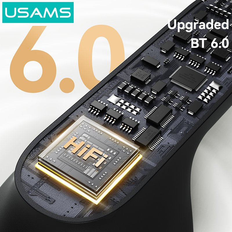 USAMS earphones με θήκη φόρτισης E05, True Wireless, BT 6.0, λευκό - Image 3