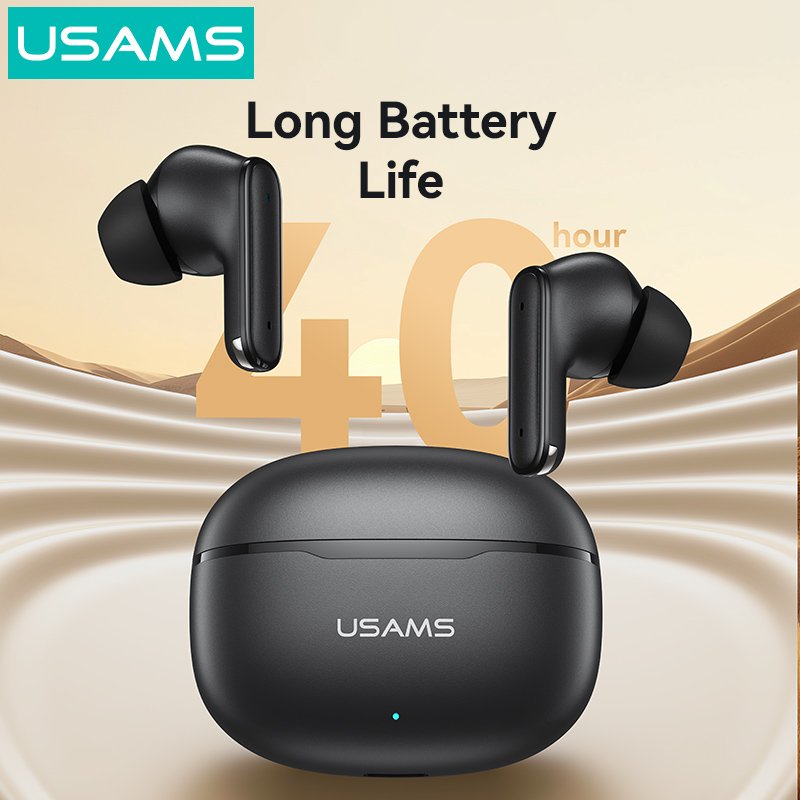 USAMS earphones με θήκη φόρτισης E05, True Wireless, BT 6.0, λευκό - Image 4