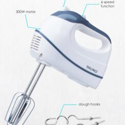BRUNO μίξερ χειρός, 6 ταχύτητες BRN-0014, 20cm αναδευτήρες & ζυμωτήρες, 300W