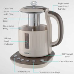 BRUNO ηλεκτρικός βραστήρας BRN-0053, με φίλτρο για τσάι, 2200w, 1.5t