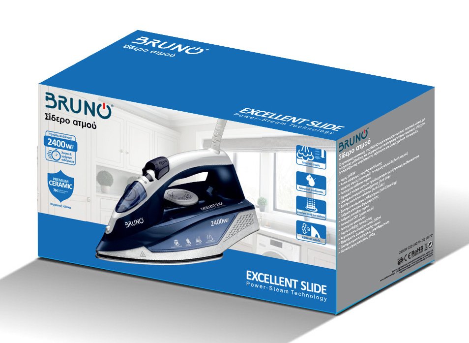 BRUNO σίδερο ατμού Excellent Slide BRN-0145 με κεραμική πλάκα, 2400W - Image 4