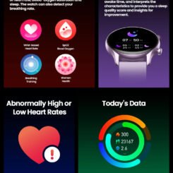 ZEBLAZE smartwatch Btalk 3 Plus, heart rate, 1.39" IPS, μαύρο